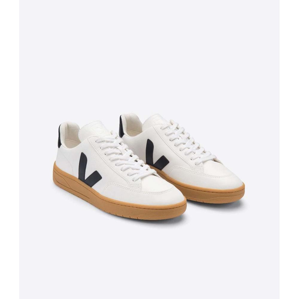 Veja V-12 LEATHER Joggesko Dame White/Black | NO 667CTV